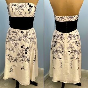 White House Black Market silk embroidered cocktail dress